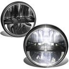 LED Headlights for Jeep Wrangler JK (2007–2018) - Chrome Housing, Clear Lens