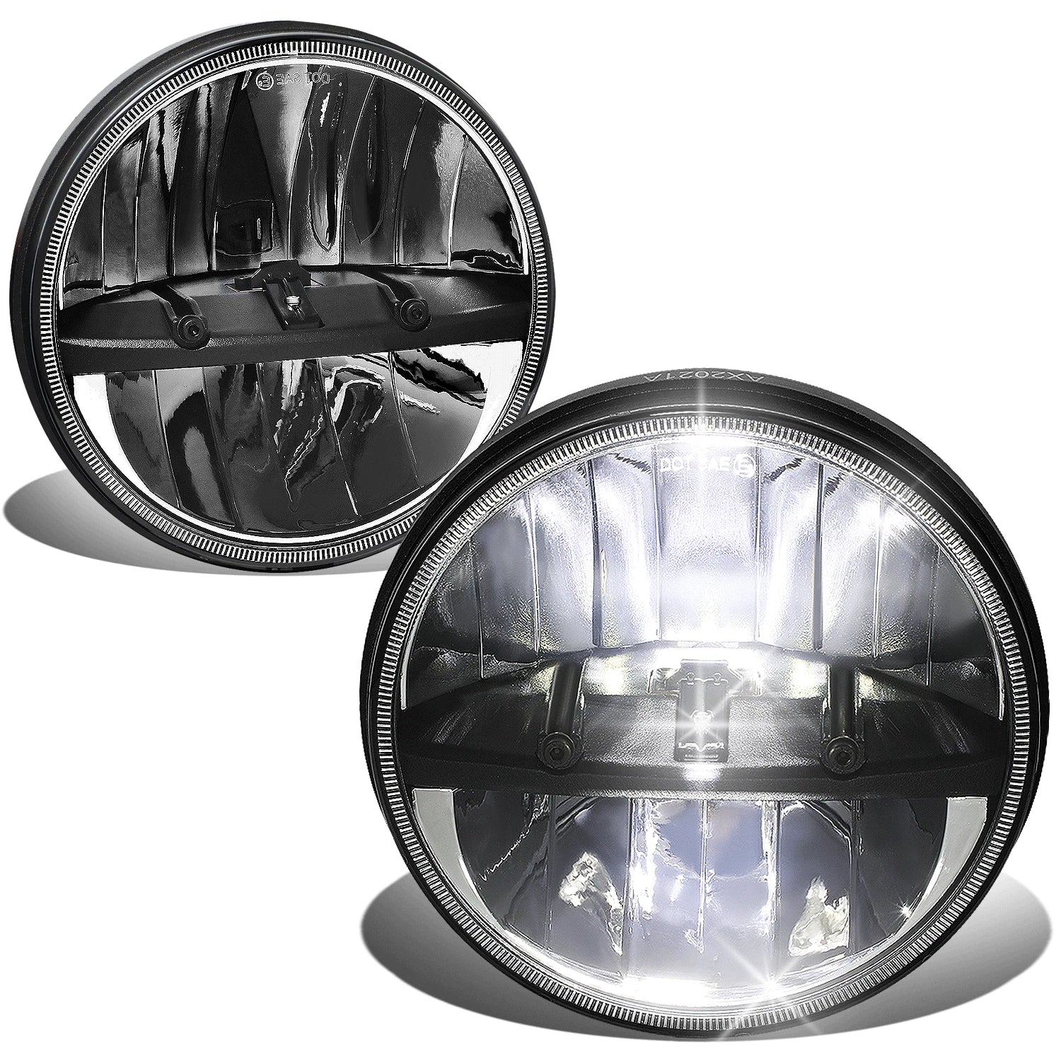 LED Headlights for Jeep Wrangler JK (2007–2018) - Chrome Housing, Clear Lens