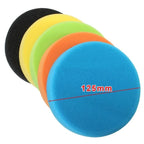5 Flat Sponge Buffing Pads for Car Polisher (125mm)
