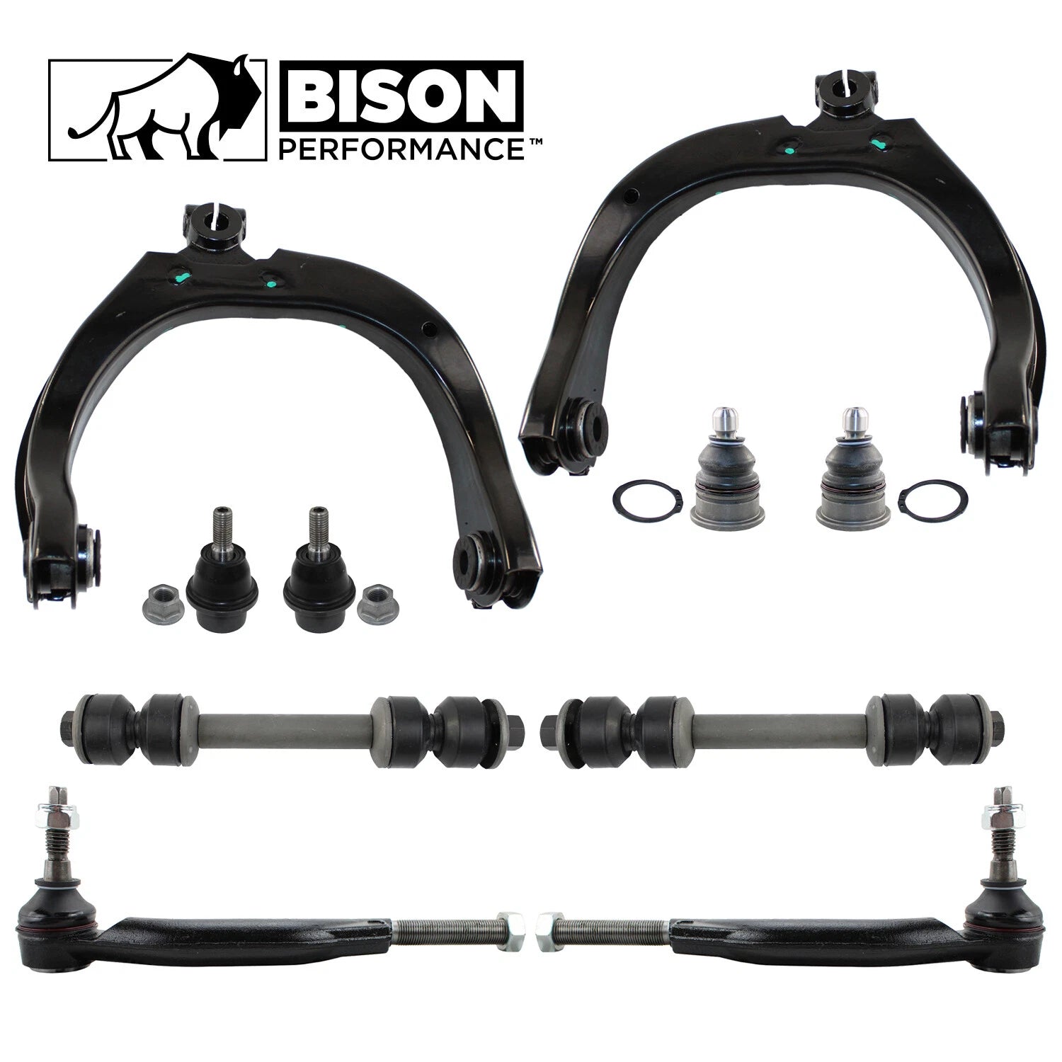 10pc Front Control Arms Tie Rods & Sway Bars Kit for Chevy GMC