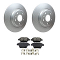 Set of 2 Hella Rear Rotors & Bosch QuietCast Ceramic Brake Pads for Audi A4 (2002–2008)