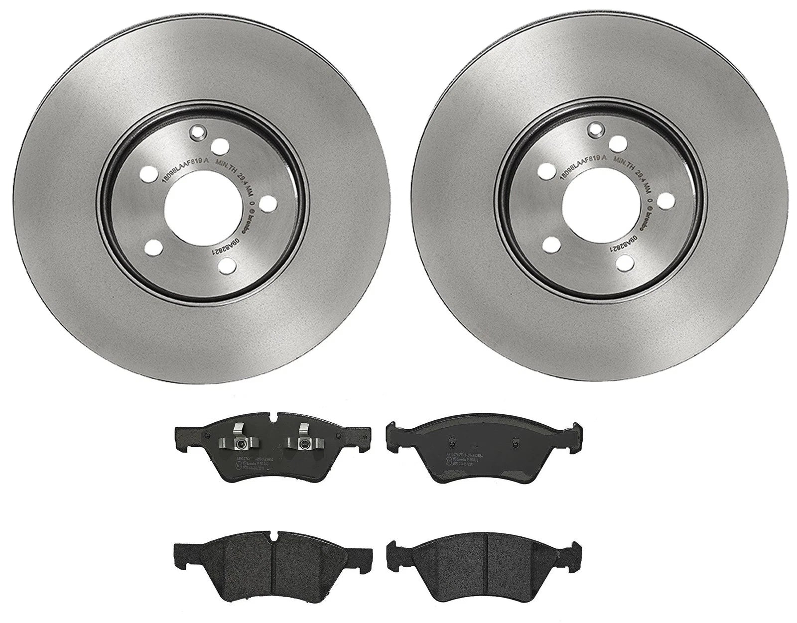 Brembo Front Brake Kit Disc Rotors Low-Met Pads for MB W211 E500 E550 (2003–2009)
