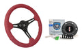 6 Hole Slotted Steering Wheel Cover Red Leather for Chevy Camaro (2010–2015)