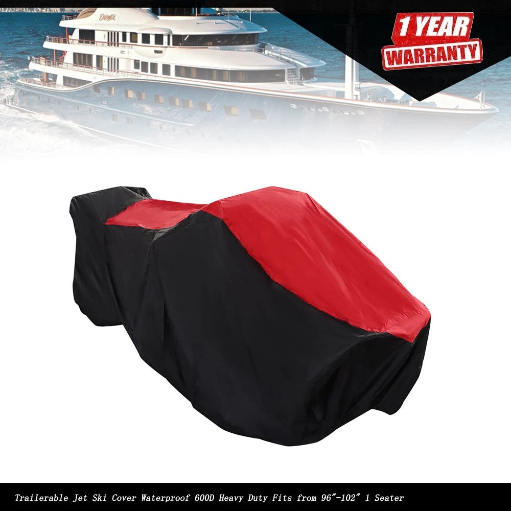 Waterproof Jet Ski Cover for 1 Seater (Fits 96"-102")