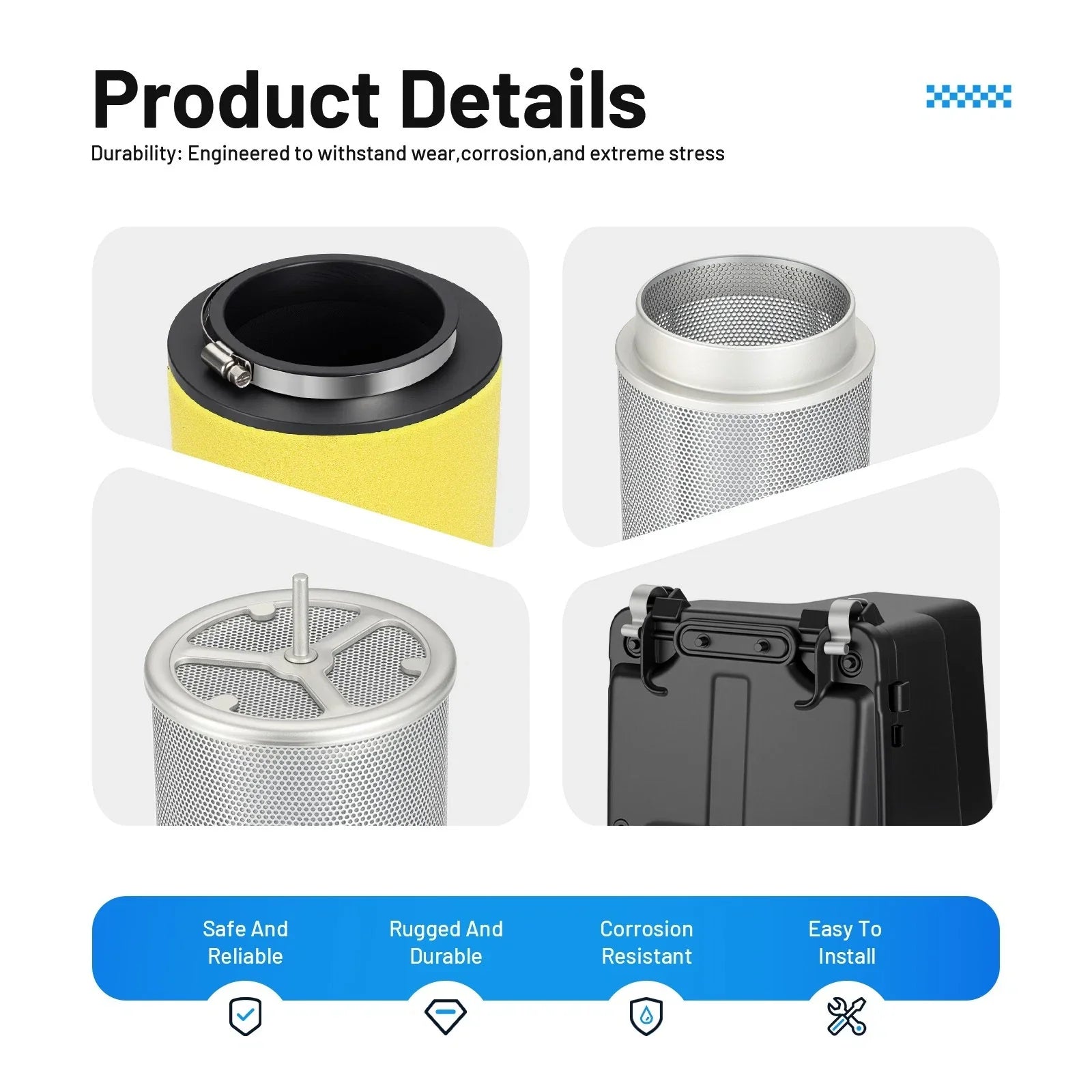 Air Filter Box & Lid w/ Lid Spring + Filter Kit for Honda TRX450R (2004–2005)