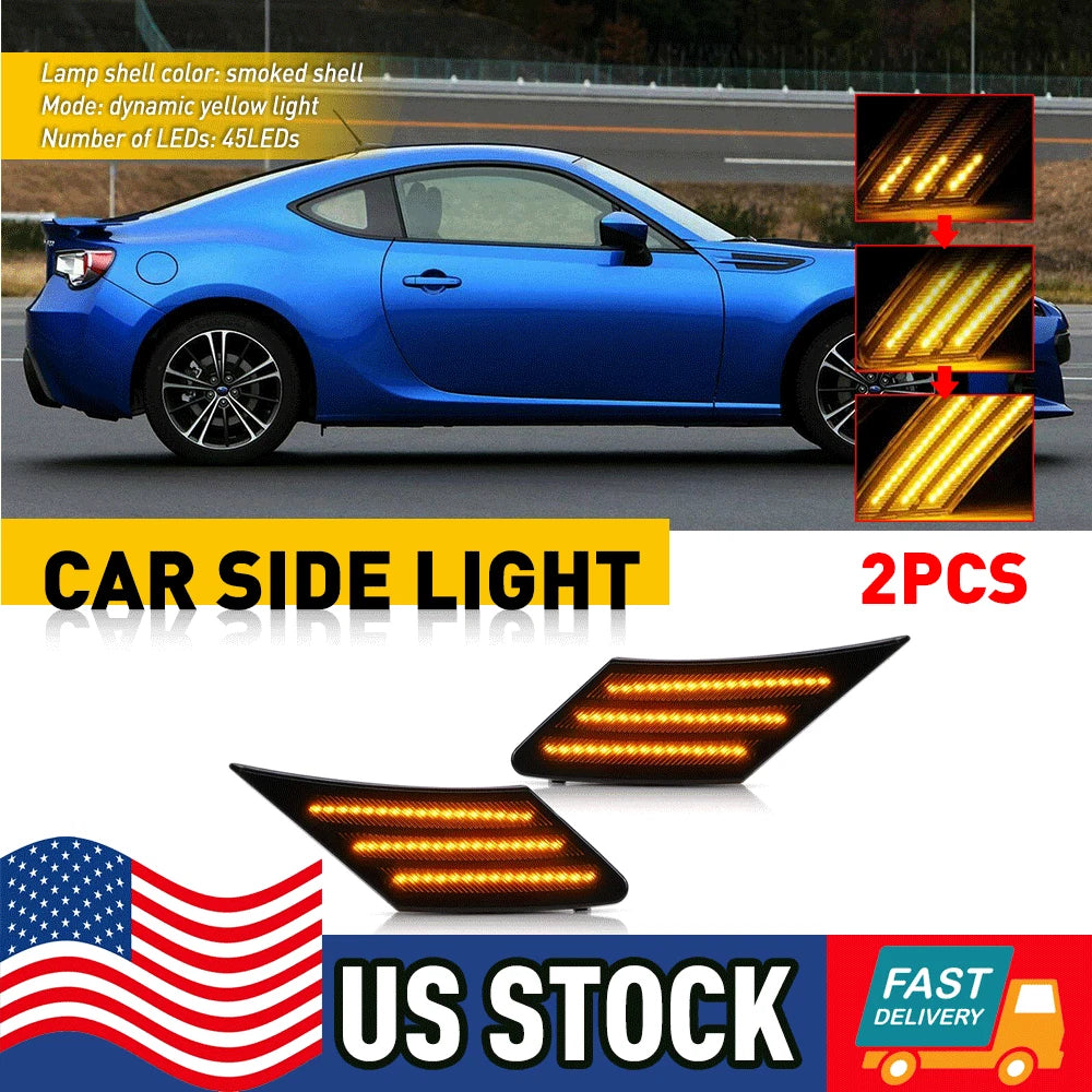 2X Smoked LED Side Marker Lights for Scion FRS Subaru BRZ Toyota 86 (2013–)