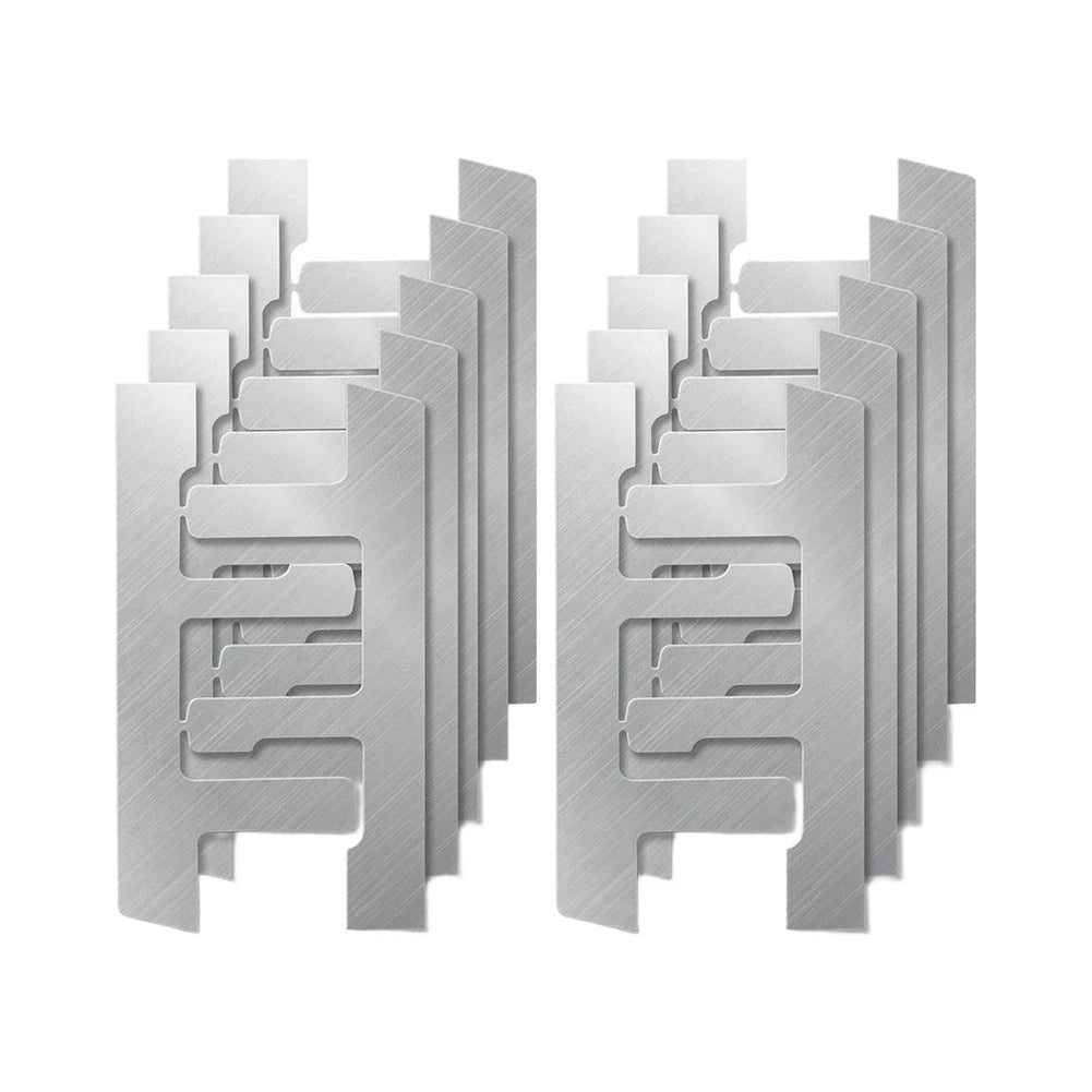 Set of 10 Clamp Brackets for F-Type Electrical Boxes 130mm x 73mm Silver