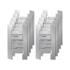 Set of 10 Clamp Brackets for F-Type Electrical Boxes 130mm x 73mm Silver