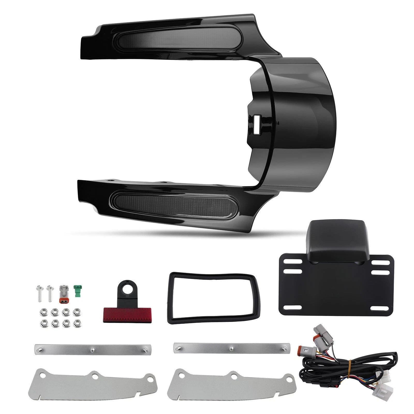 Black ABS Mud Flaps for Harley Street Glide/Electra Glide (2009–2013)