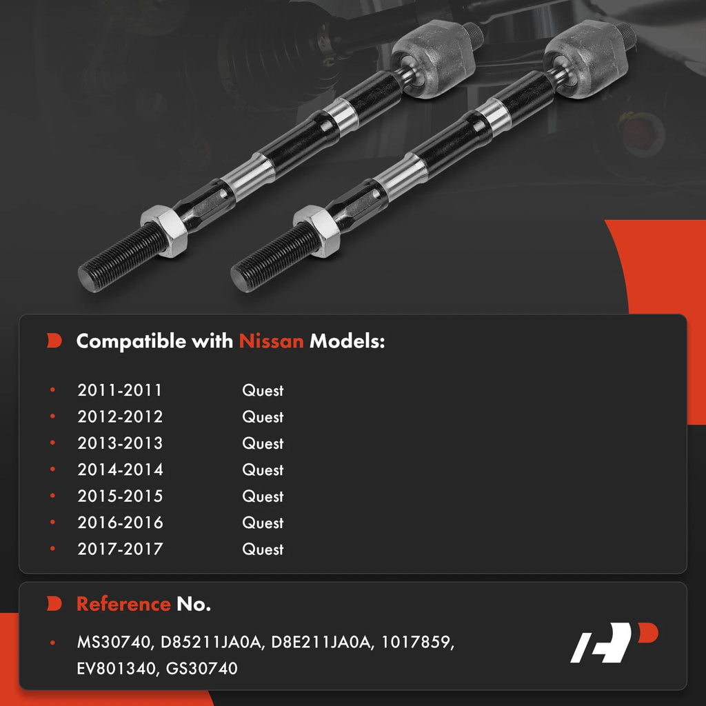 2X Front Inner Tie Rod End for Nissan Quest (2011-2017)