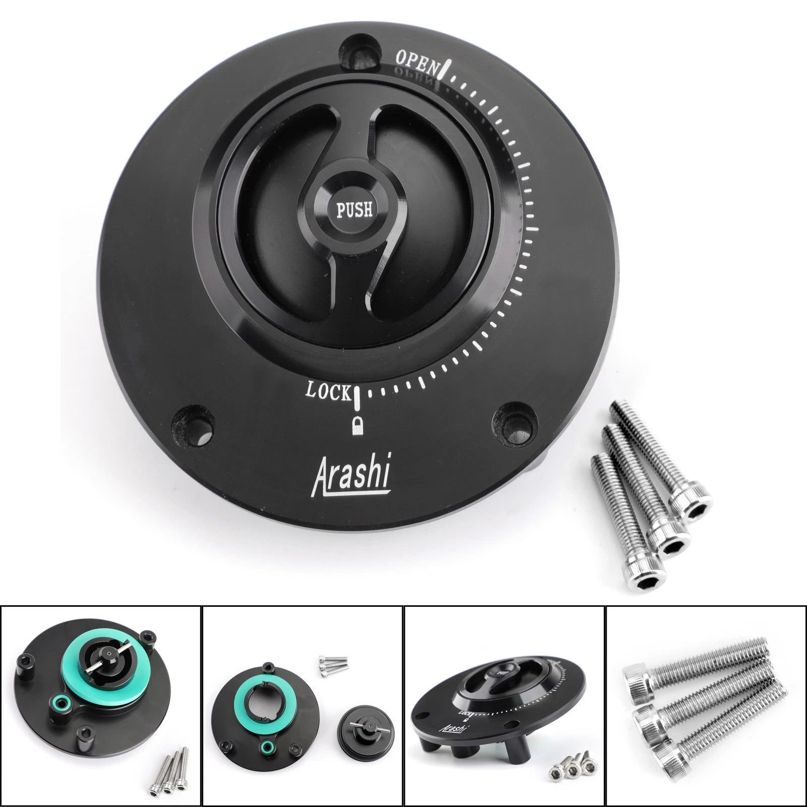 Black Fuel Gas Tank Cap for Yamaha YZF R1 R1M YZF R6 (2003–2017)