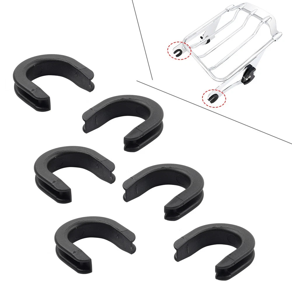 6x Luggage Rack Side Plate Mounting Bracket Grommet for Harley Touring (1987–2025)
