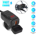 Dual USB Type-C Fast Charge Adapter PD QC 3.0 for Motorcycle ATV (2010–2023)