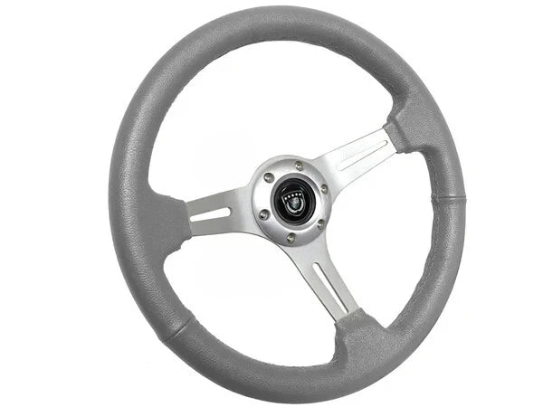 Steering Wheel Cover Leather Grip with Horn Button for 14 Inch Cars (2005–2025)
