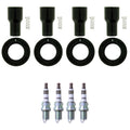 Set of 4 NGK Iridium IX Spark Plugs & Coil Boots for Toyota Solara, Scion xB (2000–2006)