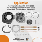 Top End Kit with Cylinder Head, Piston, Gasket for Polaris Predator 90 (2003–2006)
