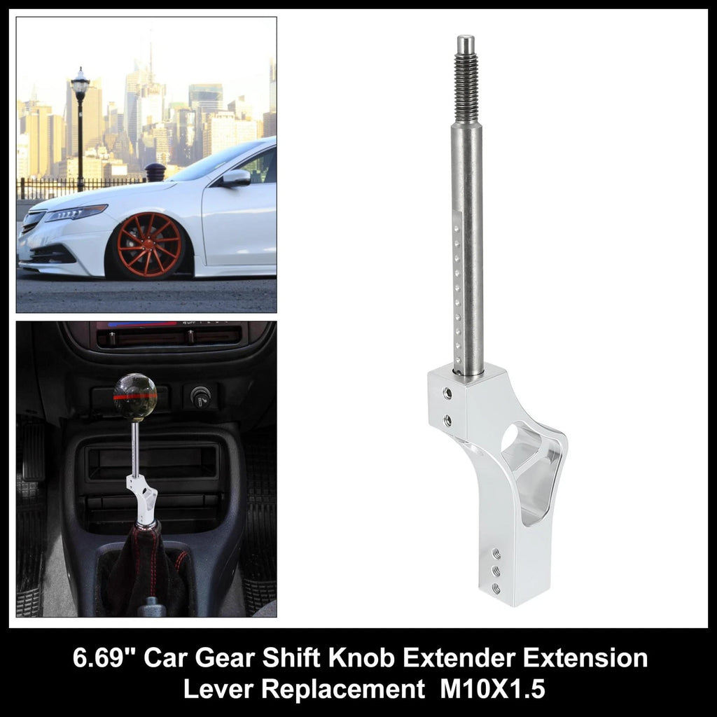 Gear Shift Knob Extender for Honda EG EK (1992–2000) M10X1.5 Silver Tone