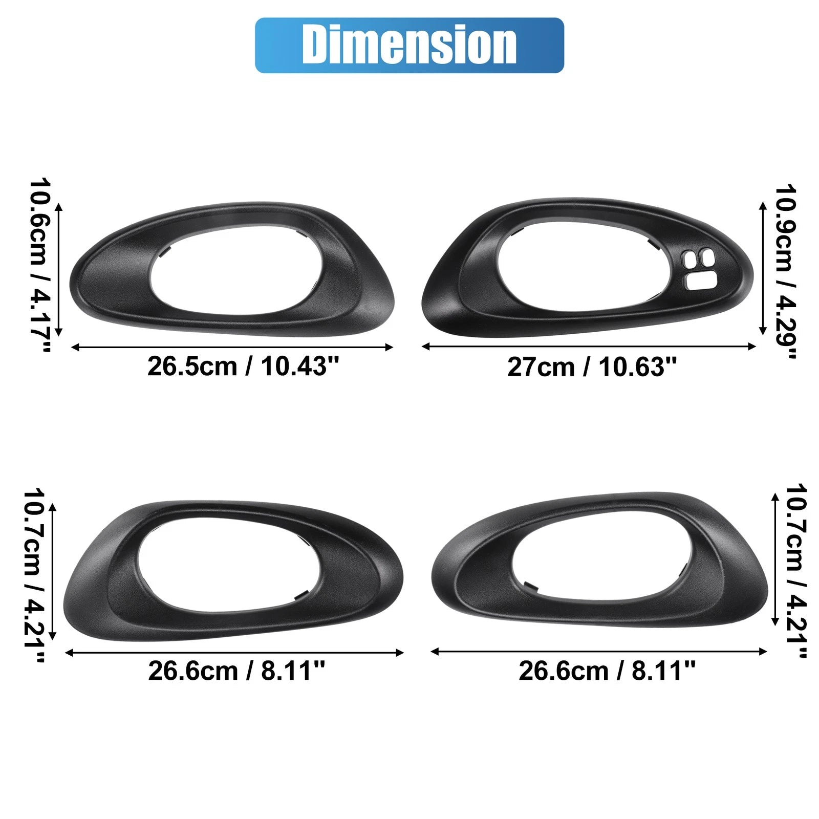 Set of 2 Interior Left Right Side Handle Covers for Chevy Trailblazer (2002–2009)