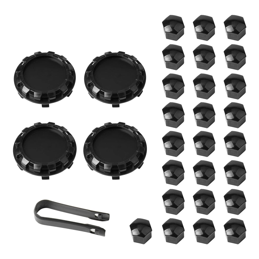 28PCS Wheel Nut Covers for Tesla Cybertruck (2023–2023) - Glossy Black