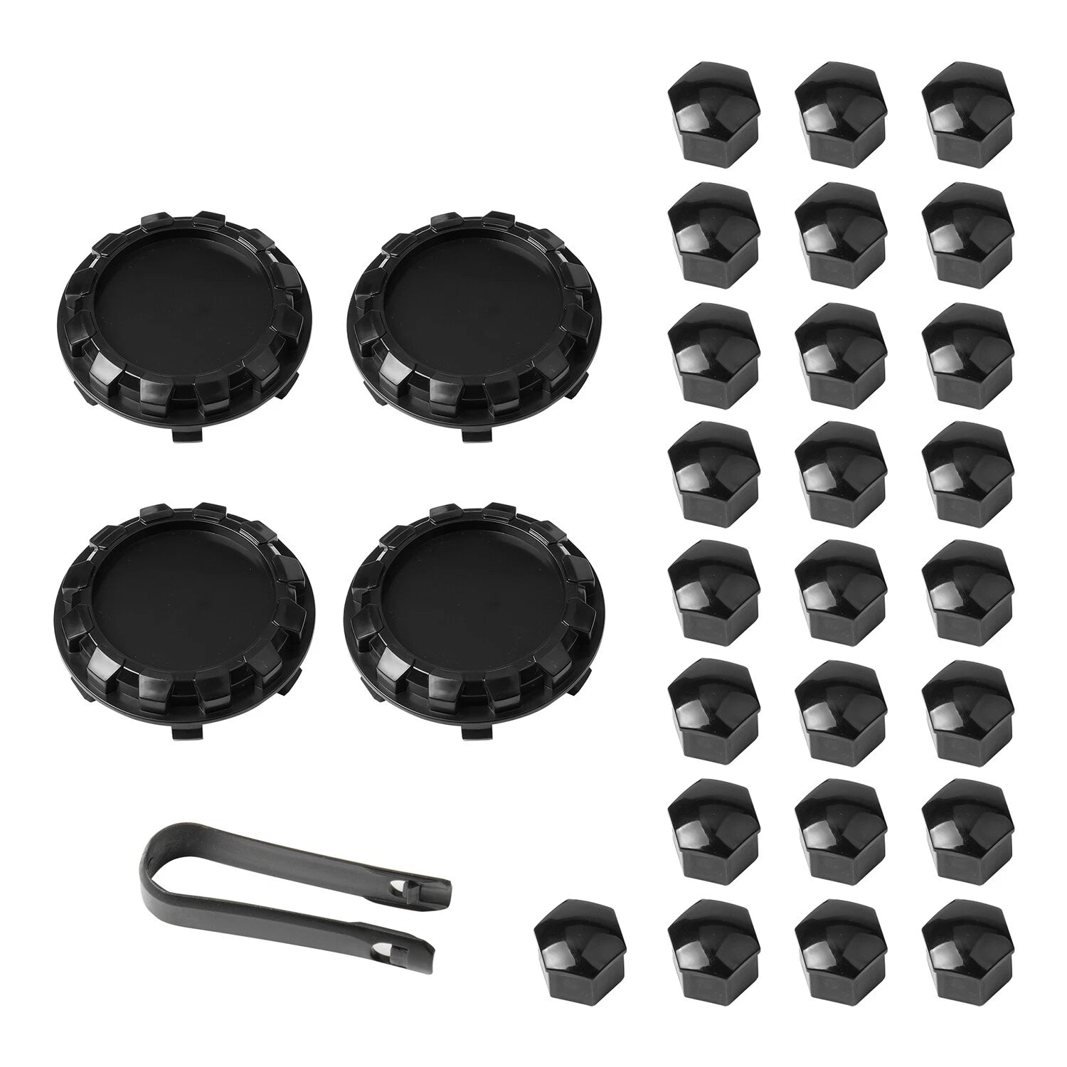 28PCS Wheel Nut Covers for Tesla Cybertruck (2023–2023) - Glossy Black