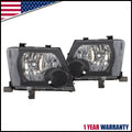 Pair of Halogen Headlights for Nissan Xterra (2005–2015) Black Housing