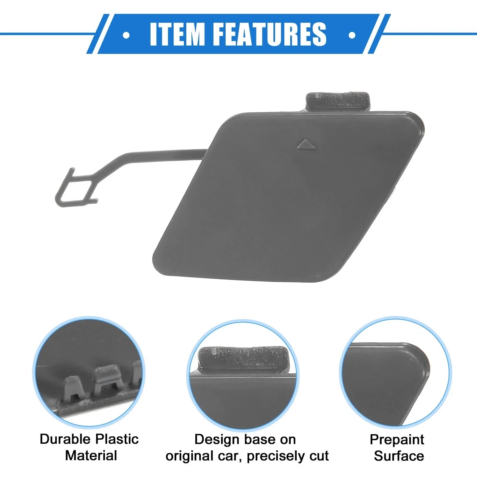 Rear Bumper Tow Hook Eye Hole Cover Cap Gray for BMW 3 F30 (2012-2015)