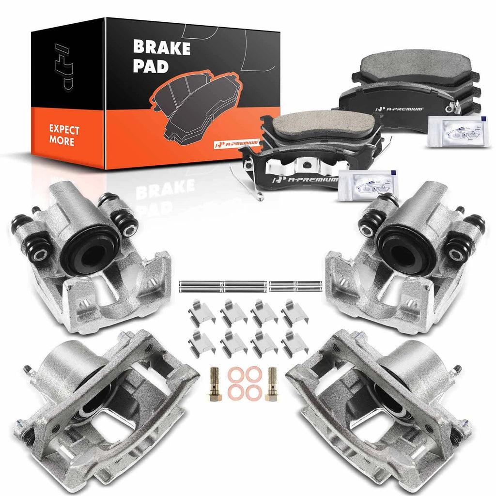 Front & Rear Ceramic Brake Pads & Calipers for Jeep Liberty (2003–2007)
