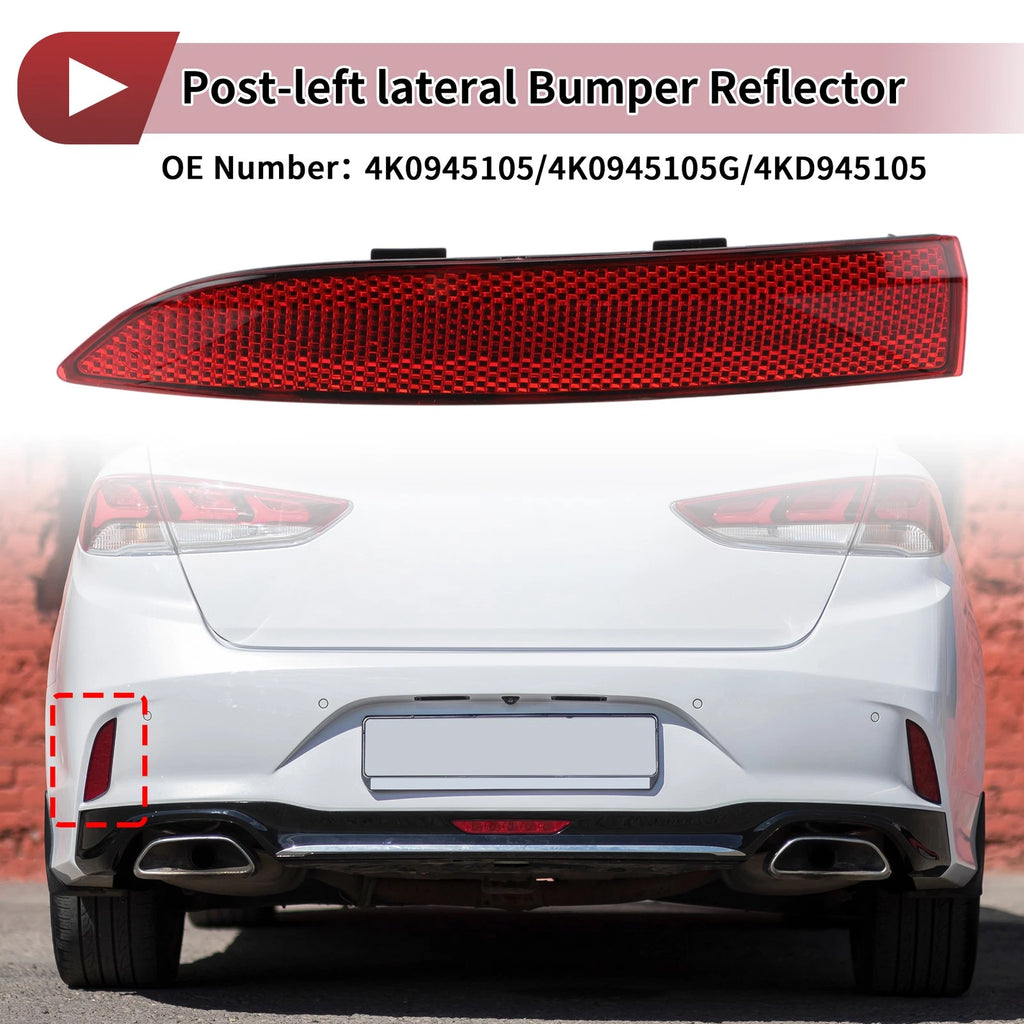 Rear Left Outer Side Bumper Reflector No. 4K0945105 for Audi A6 Quattro (2019–2023)