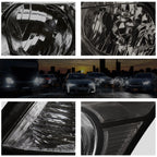 Headlight/Lamp Set for Honda Accord Sedan (2008–2012) Smoked Housing Clear Corner
