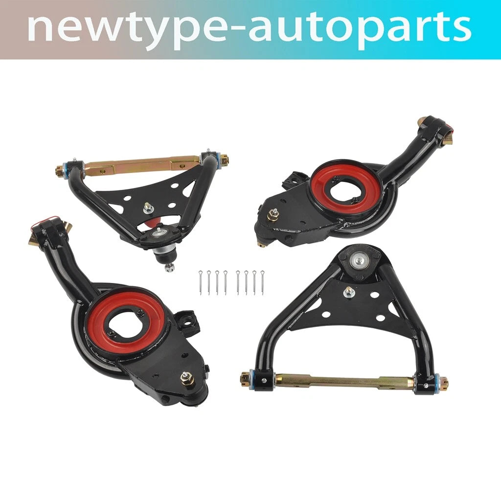 Set of 4 Tubular Upper Lower Control Arms for Chevrolet Full Size (1965–1970)