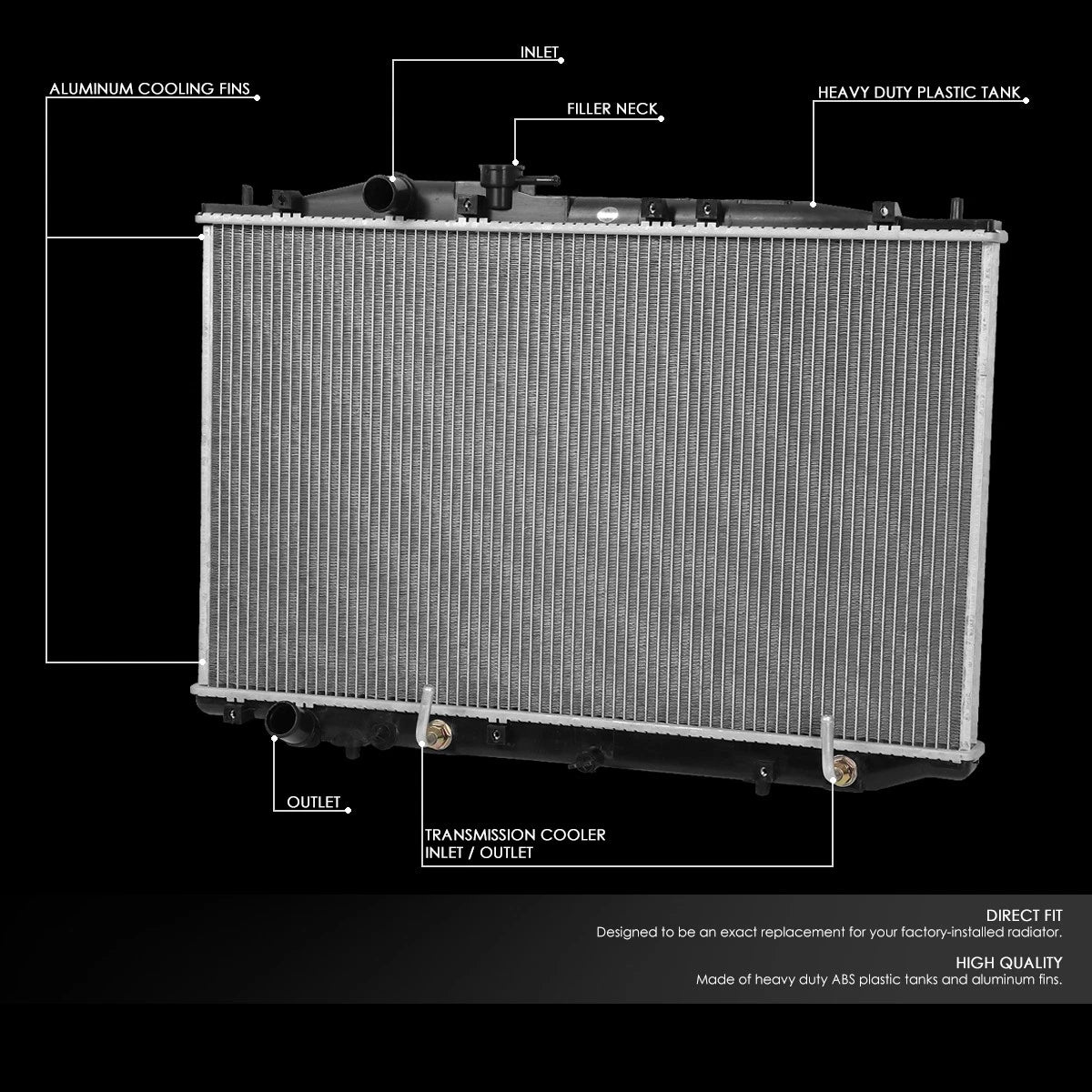 Aluminum Core Replacement Radiator Kit for Acura TL (2007–2008) DPI 2939