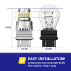2X 3157 3156 LED 6500K Reverse Backup Brake Tail Light Bulbs for Cars