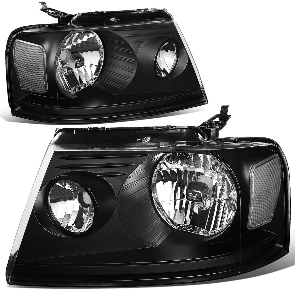 Headlights for Ford F-150 Lincoln Mark LT (2004–2008) Black/Clear
