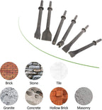9 Pack Pneumatic Air Hammer Punch Chisel Bits 0.39 In Shank Tools Set