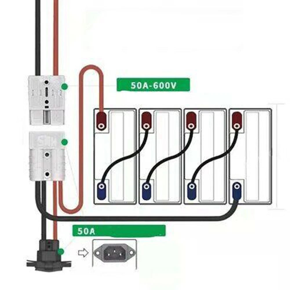 50A Battery Charging Connector Cable for Power Distribution Equipment