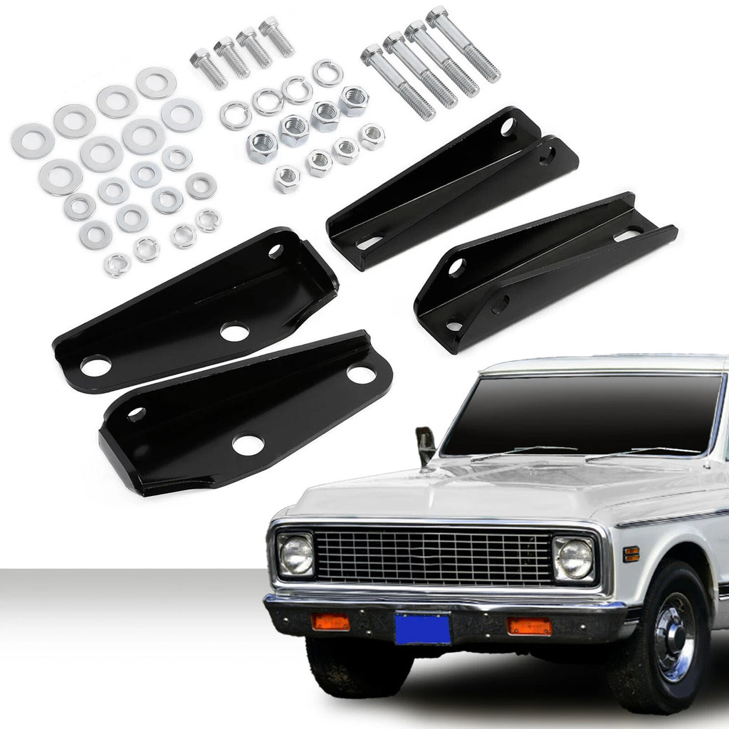 Set of 2 Upper & Lower Rear Shock Brackets for Chevy C10 C20 (1963–1972)