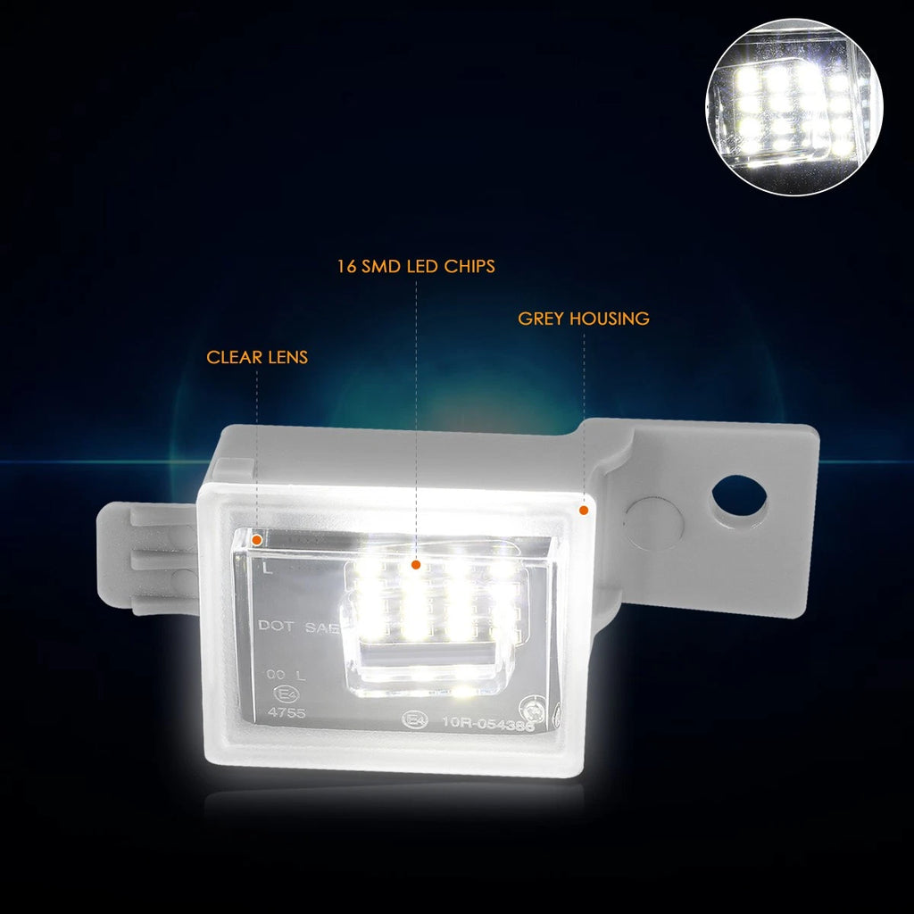 2X Nuvision White LED Waterproof License Plate Lights for Silverado/Sierra (2014–2024)