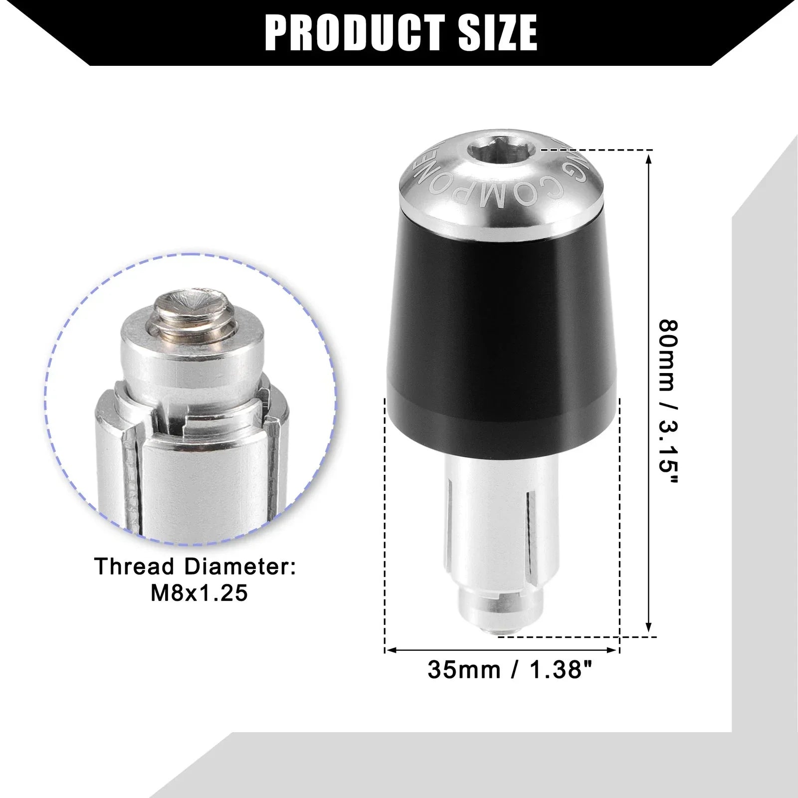 2 x Motorcycle Handlebar End Plug Caps 7/8" for Honda