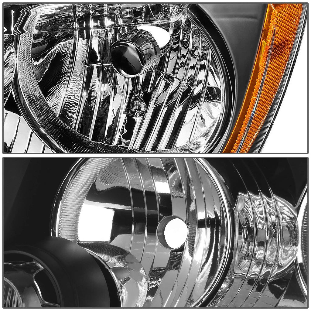 Pair of Headlight Lamps for Jeep Grand Cherokee (2011–2013) Black/Amber