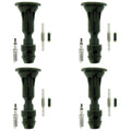 Set of 4 NGK Iridium IX Spark Plugs & Coil Boots for Aura Equinox G5 HHR Malibu (2005–2009)