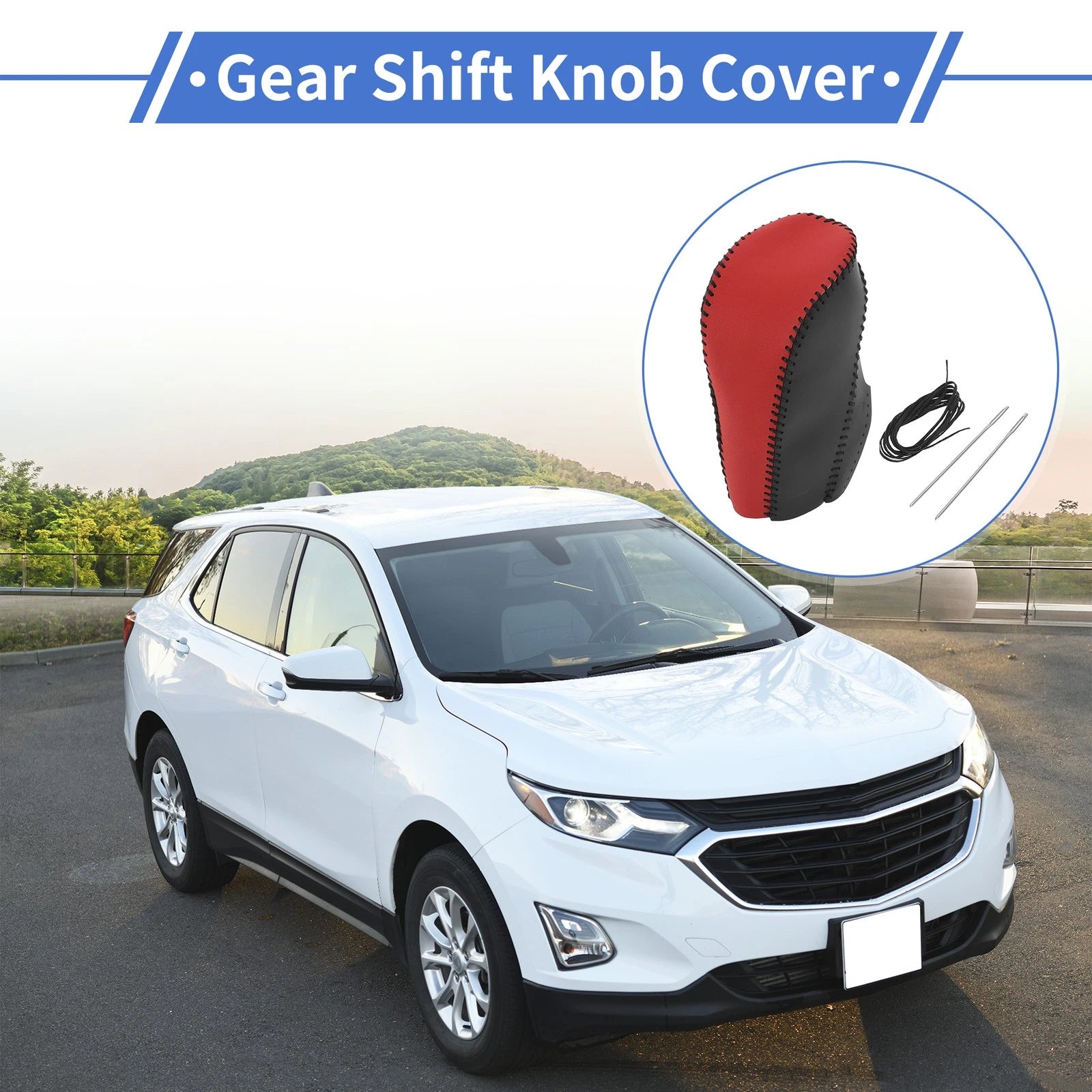 1 Pcs Gear Shift Knob Cover for Chevrolet Cruze (2011–2015) Red Black