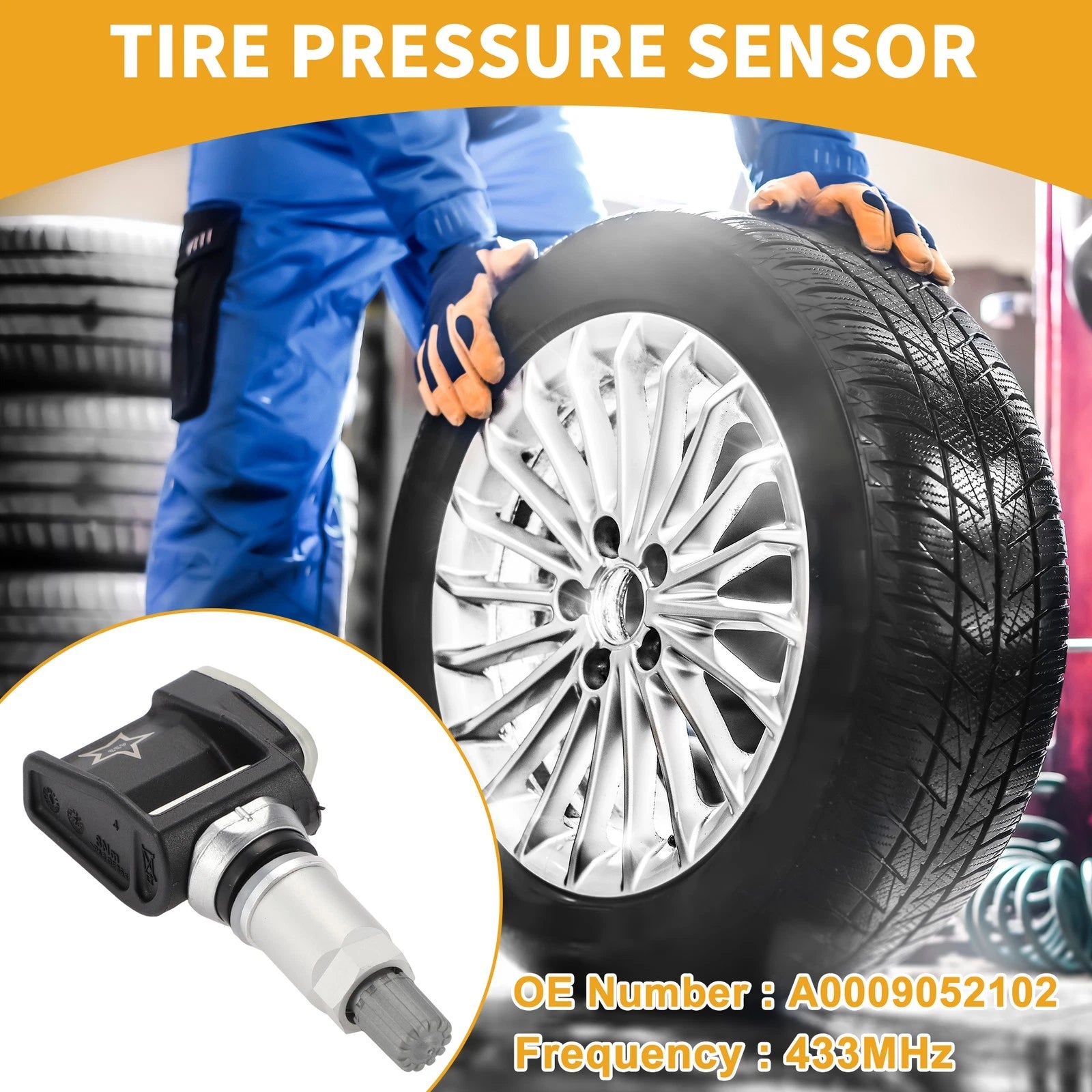 Tire Pressure Sensor for Mercedes-Benz CLS450 (2019–2023) A0009052102 433MHz