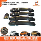 Black Carbon Fiber Door Handle Cover for Ford Ranger T6 PX Everest (12-21)