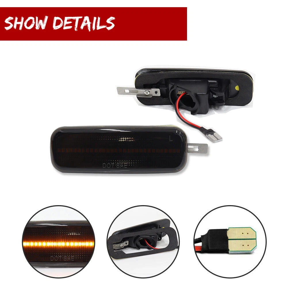 2X Front Side Marker Light Lamp for Nissan 240SX (1989–1994) Smoke Lens