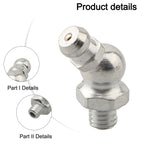 Set of 4 M6 x 1mm Galvanized Grease Nipple Fittings