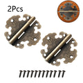 2pc Antique Bronze Hinge for Wooden Box Door Cabinet