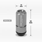 Set of 20 JDM M12X1.5 Gun Metal Aluminum Rim Lug Nuts with Cap & Adapter