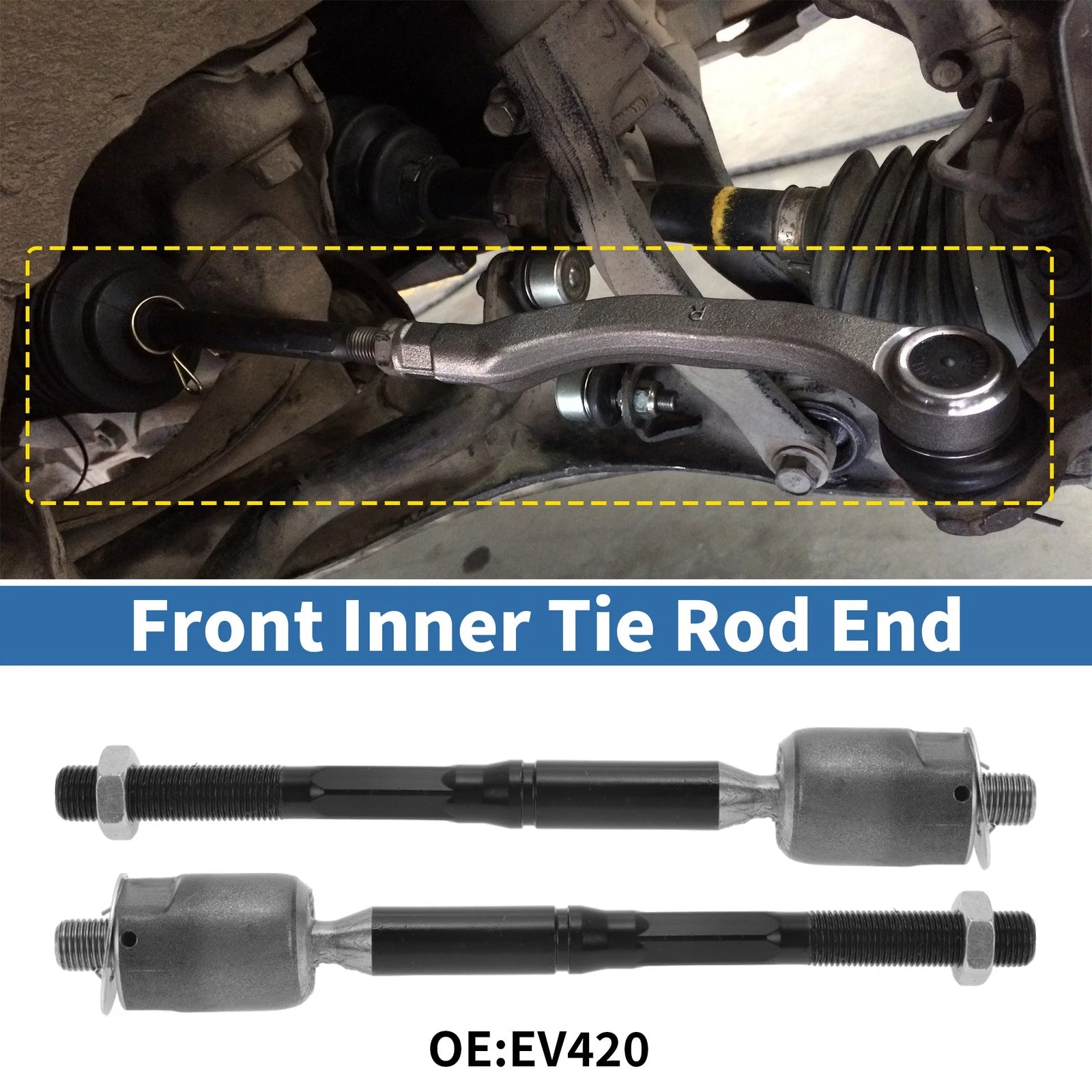2 Pcs Front Inner Tie Rod End Links for Toyota Solara (2004–2008) No.EV420