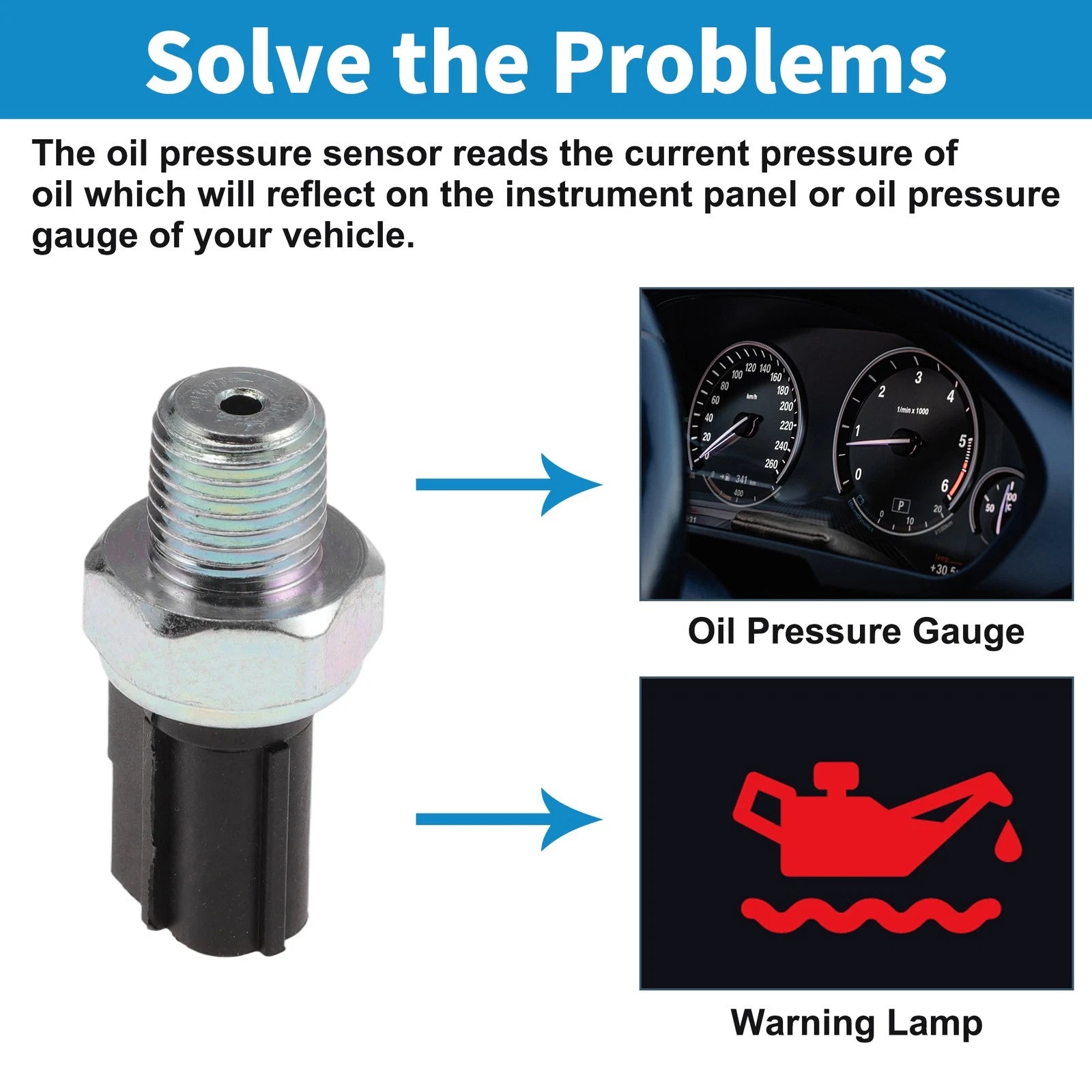 1 Pcs Engine Oil Pressure Sensor No.1U5Z9278A for Ford Escape (2001–2005)