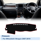 Dash Cover for Mitsubishi Shogun (2007–2019) Polyester Black Red Edge